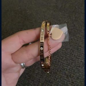 Rose gold plated Roman numeral bracelet